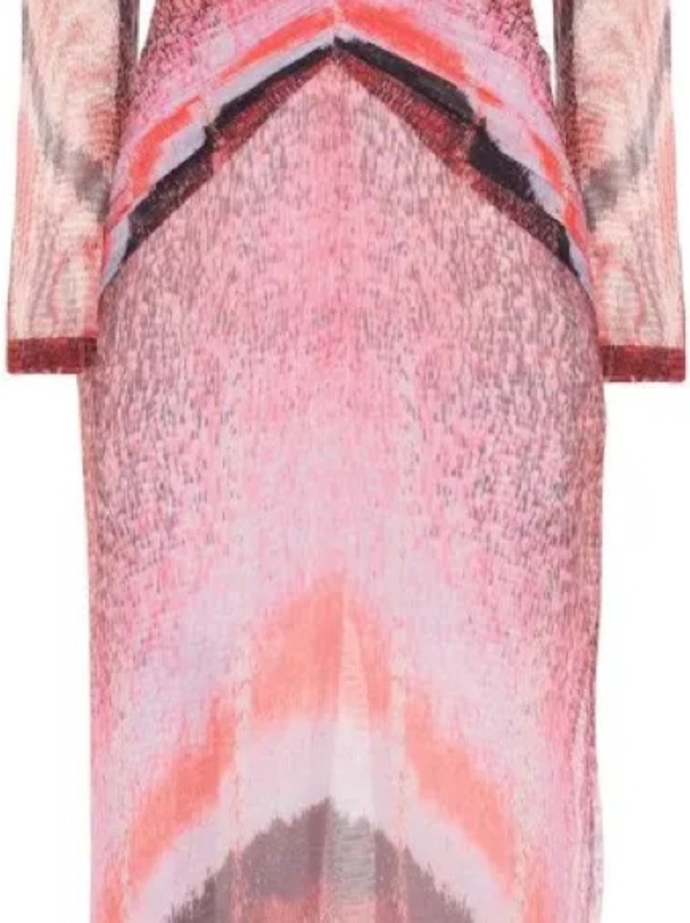 PatBO Pink and Coral Plunge-Neck Long Sleeve Maxi Dress - Picture 3 of 7